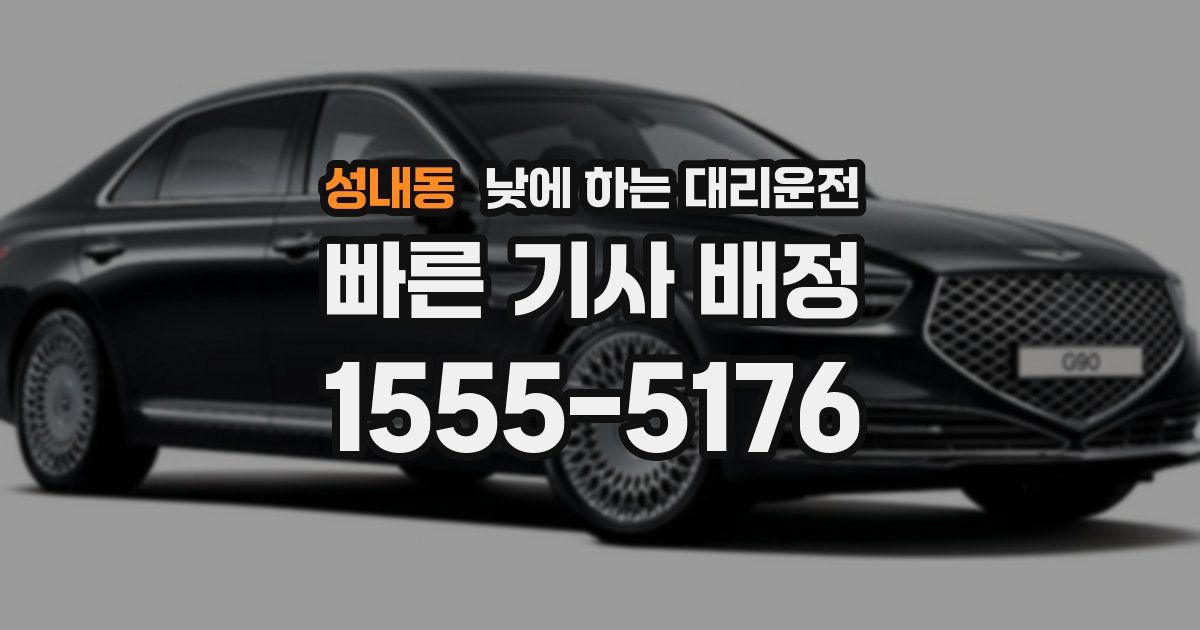 성내동 낮에 하는 대리운전