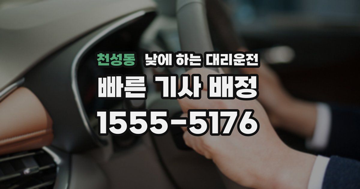 천성동 낮에 하는 대리운전