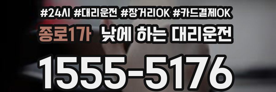 종로1가 낮에 하는 대리운전