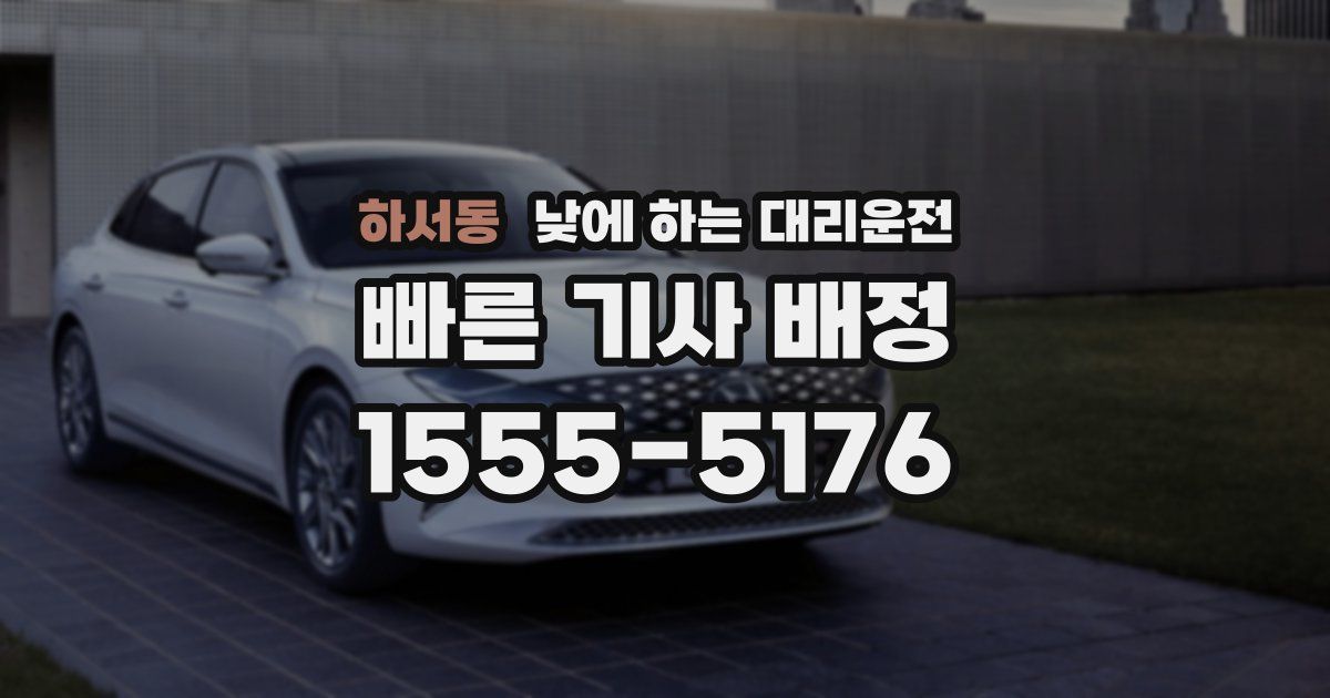 하서동 낮에 하는 대리운전