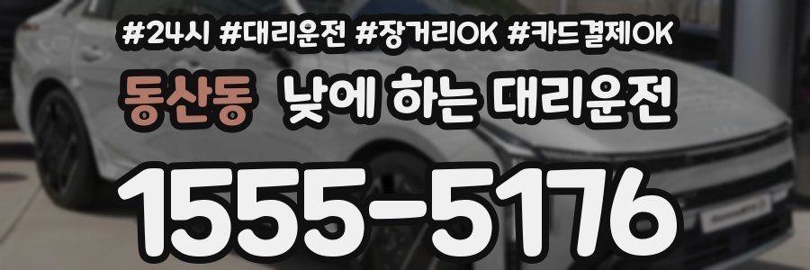 동산동 낮에 하는 대리운전