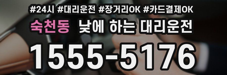 숙천동 낮에 하는 대리운전