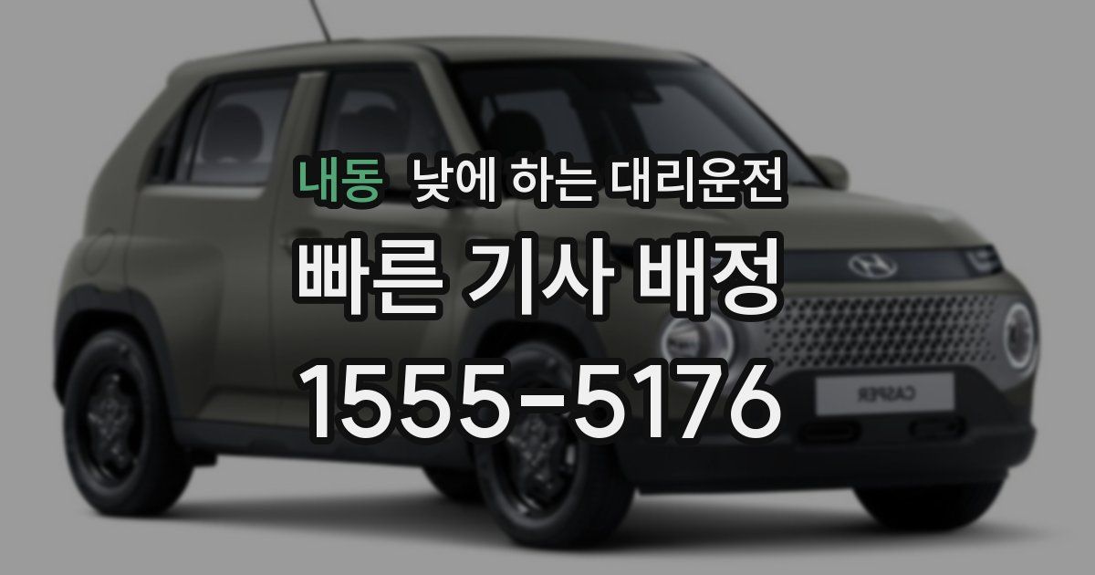 내동 낮에 하는 대리운전