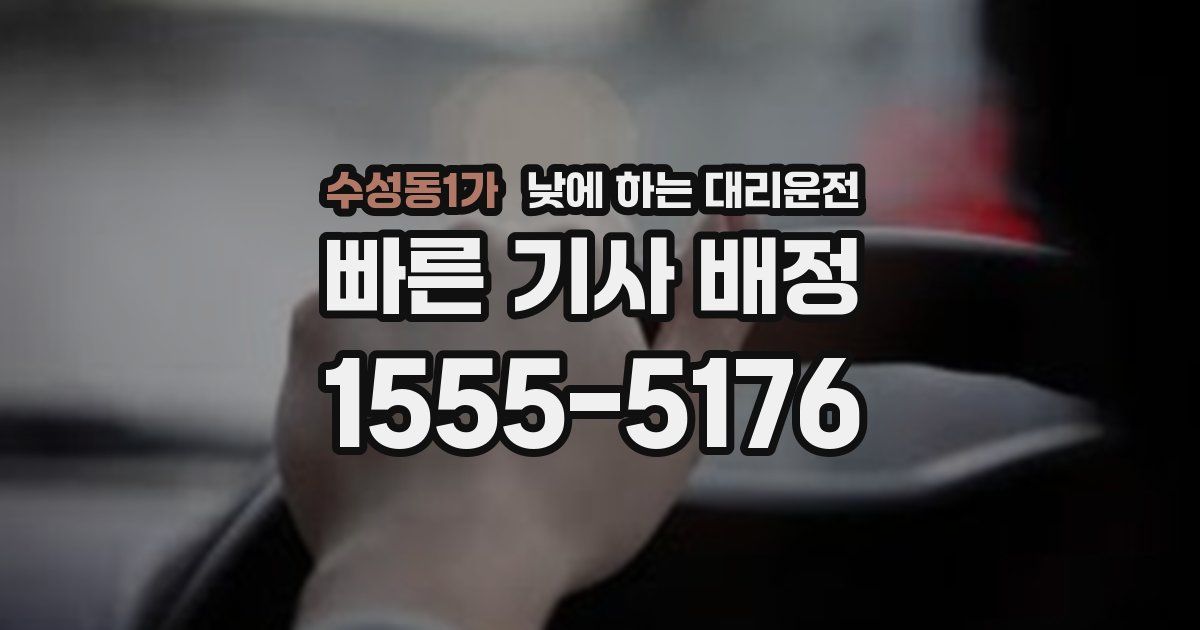수성동1가 낮에 하는 대리운전