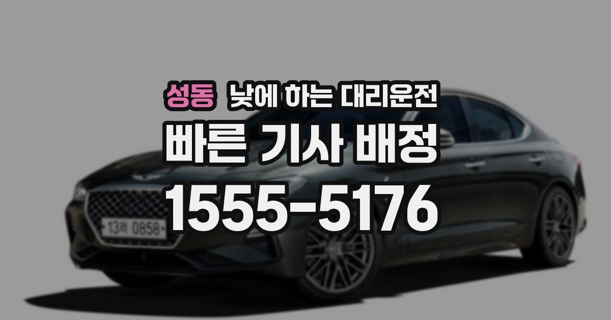 성동 낮에 하는 대리운전
