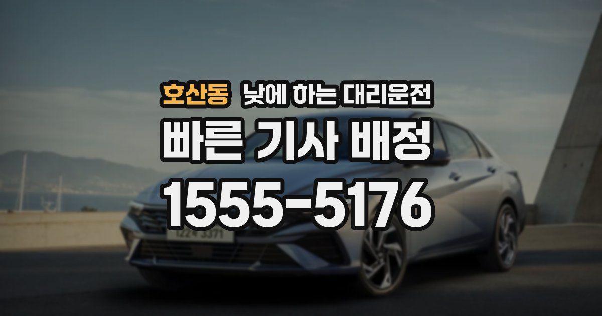 호산동 낮에 하는 대리운전