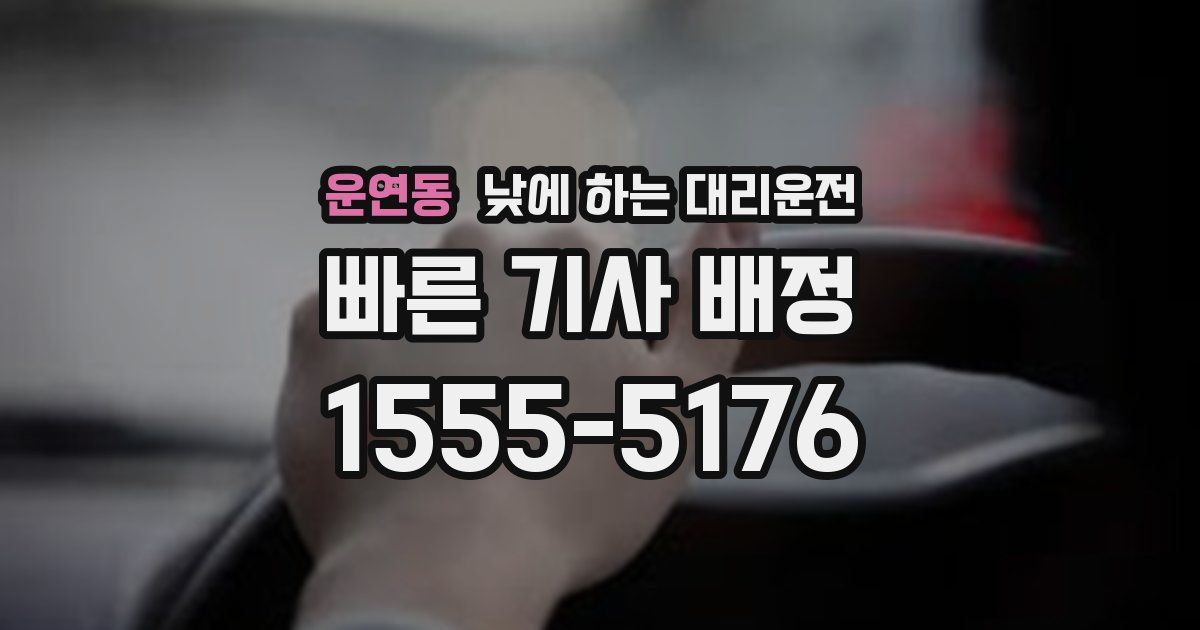 운연동 낮에 하는 대리운전
