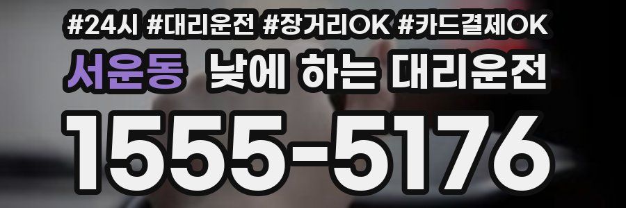 서운동 낮에 하는 대리운전