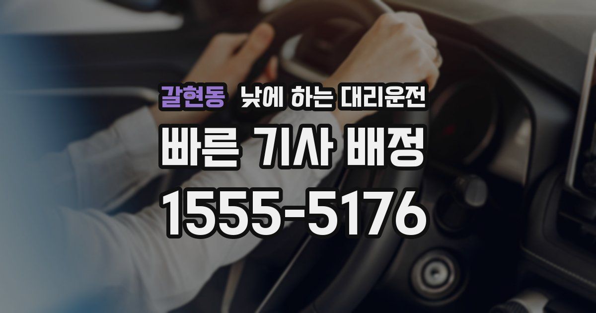 갈현동 낮에 하는 대리운전