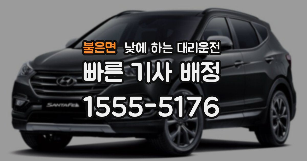 불은면 낮에 하는 대리운전