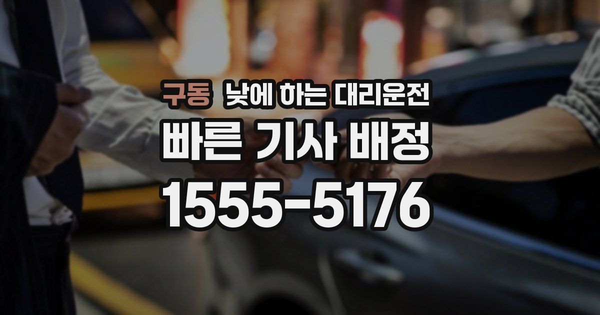 구동 낮에 하는 대리운전