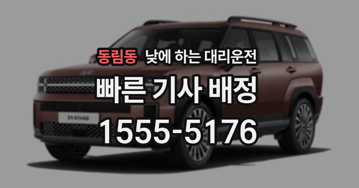 동림동 낮에 하는 대리운전