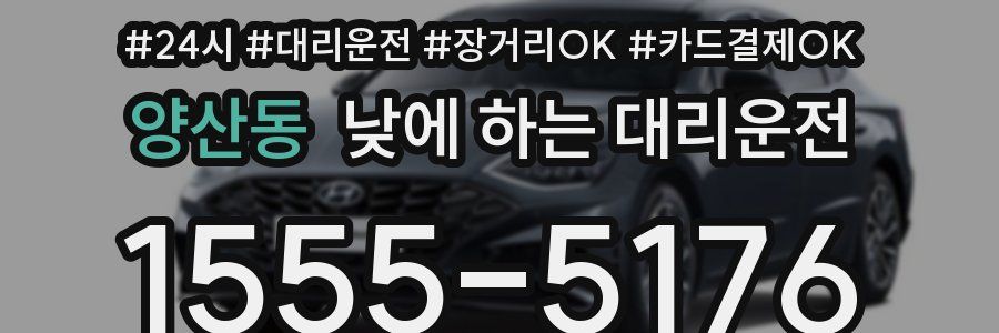 양산동 낮에 하는 대리운전