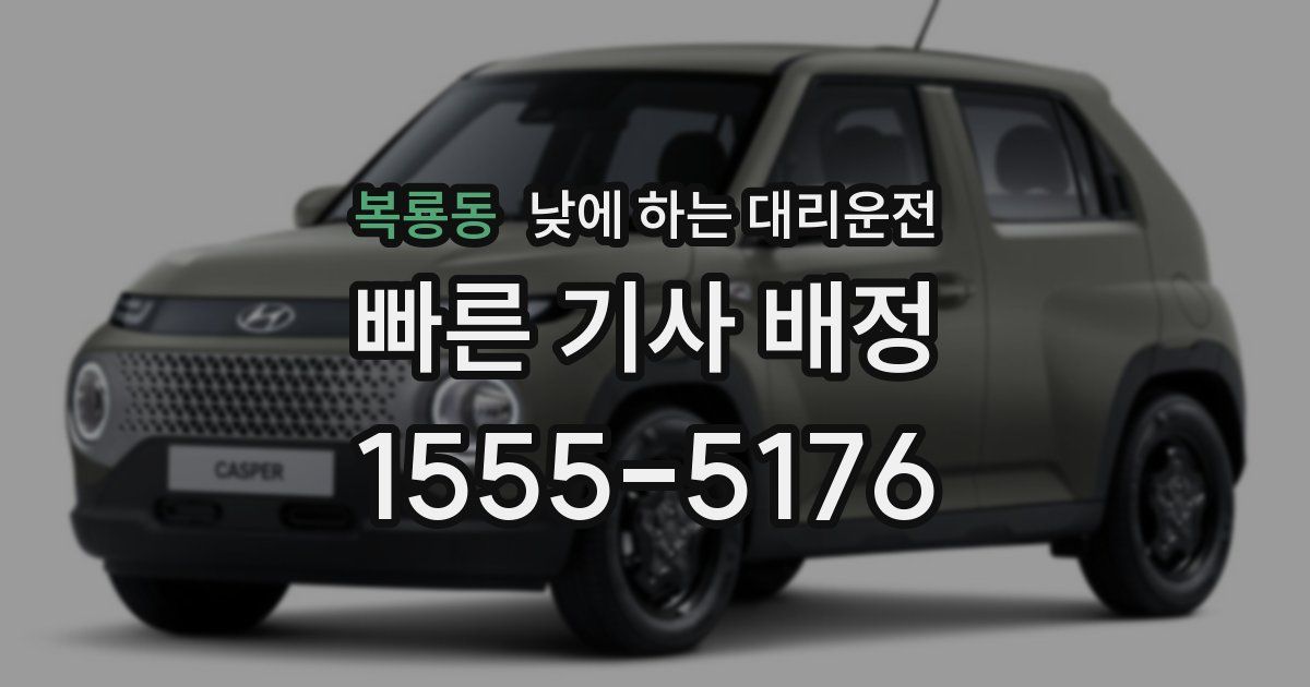 복룡동 낮에 하는 대리운전