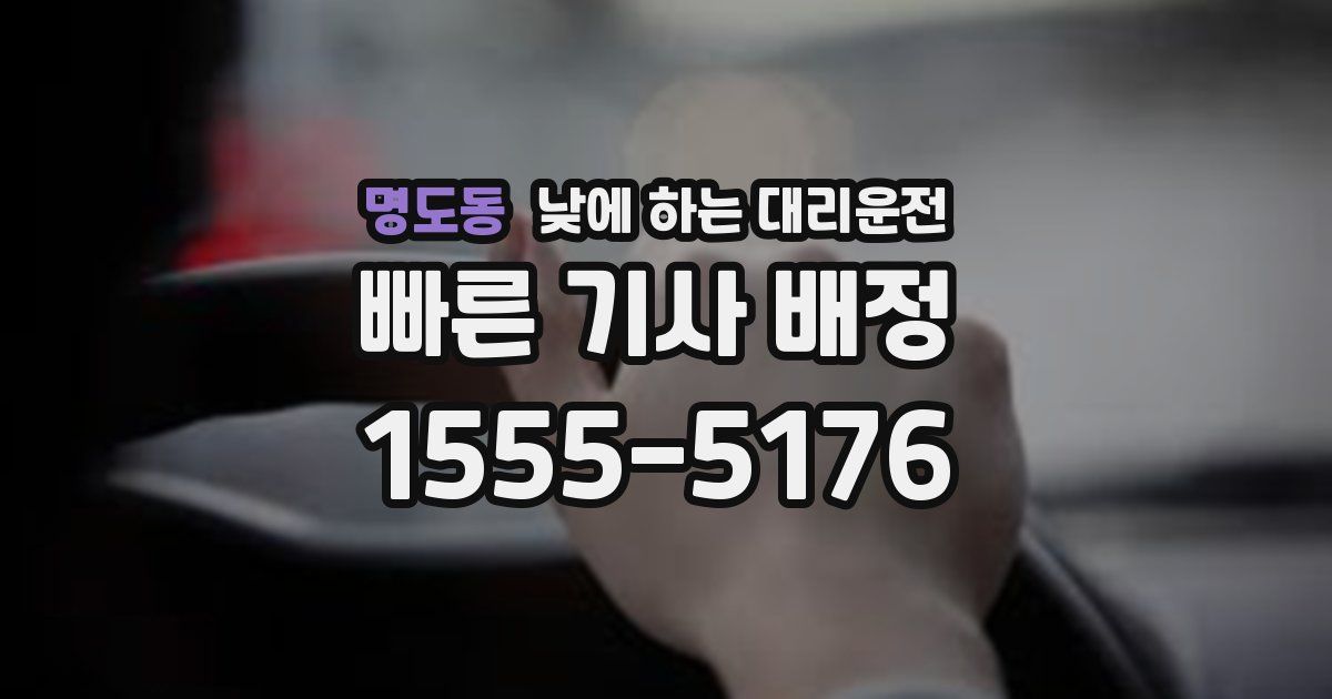 명도동 낮에 하는 대리운전