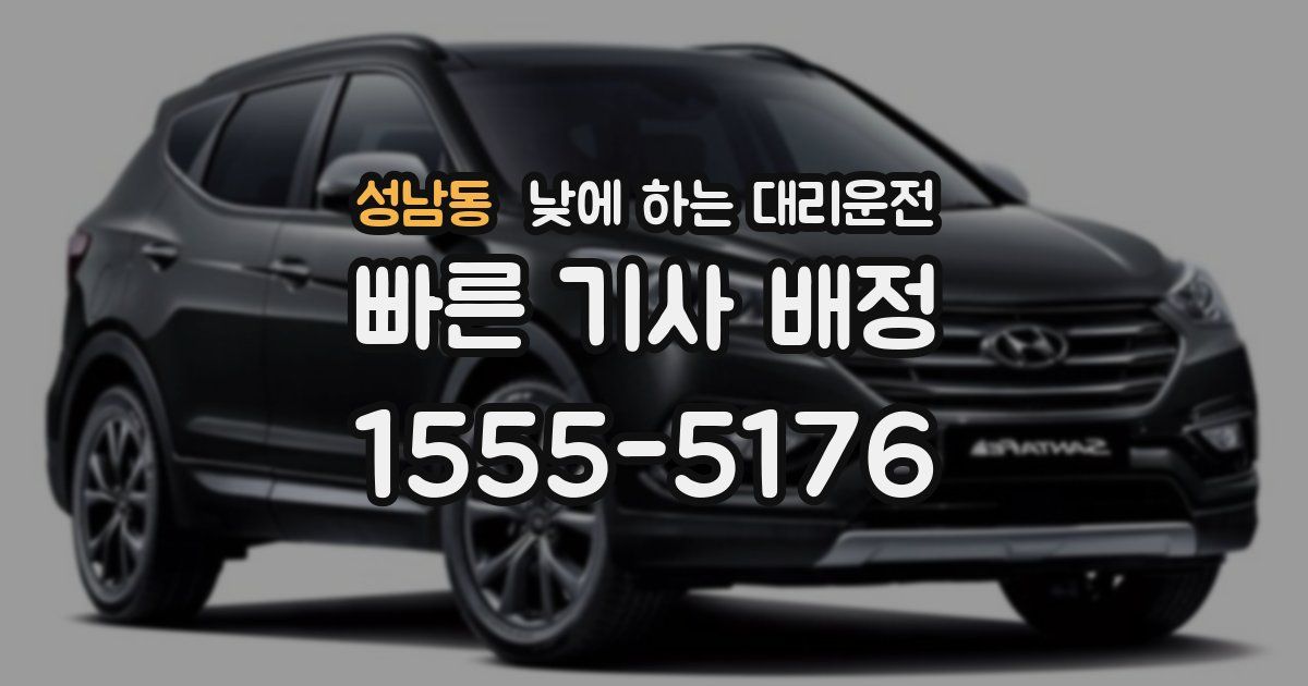 성남동 낮에 하는 대리운전
