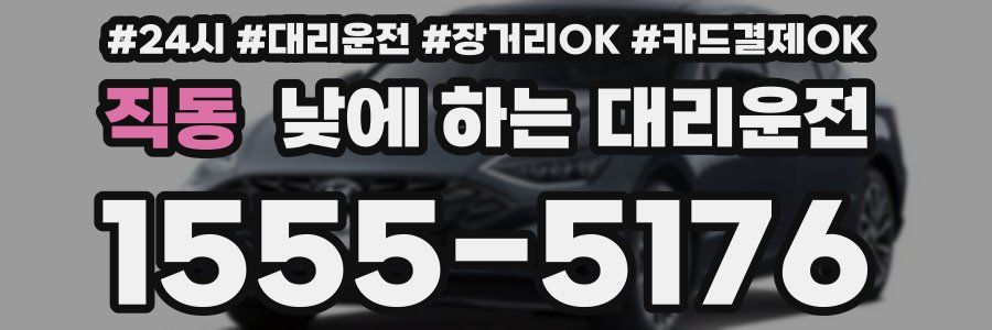 직동 낮에 하는 대리운전