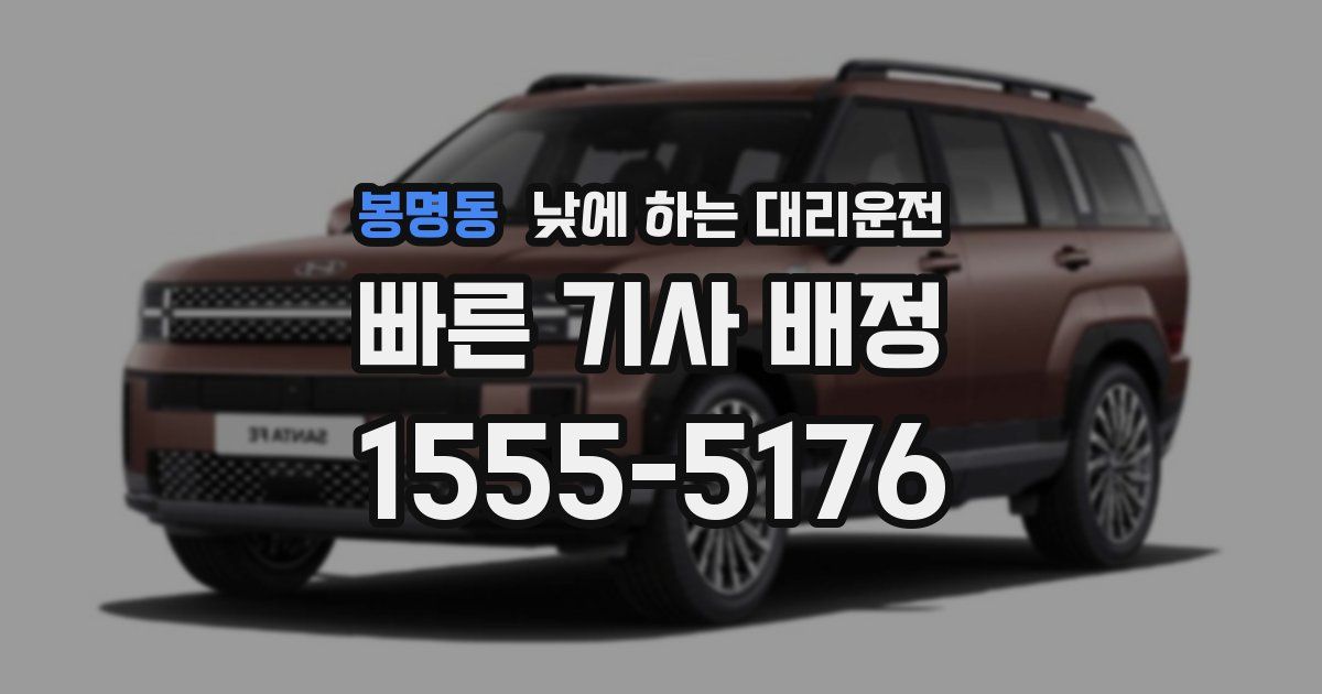 봉명동 낮에 하는 대리운전