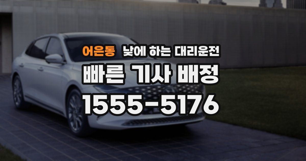 어은동 낮에 하는 대리운전