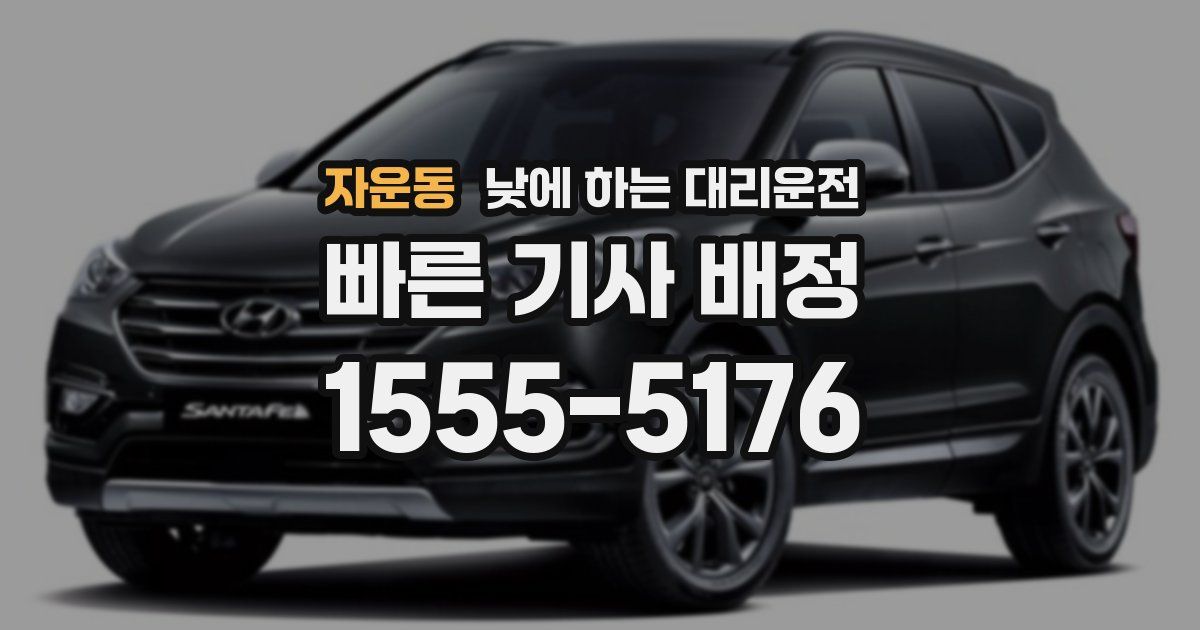 자운동 낮에 하는 대리운전