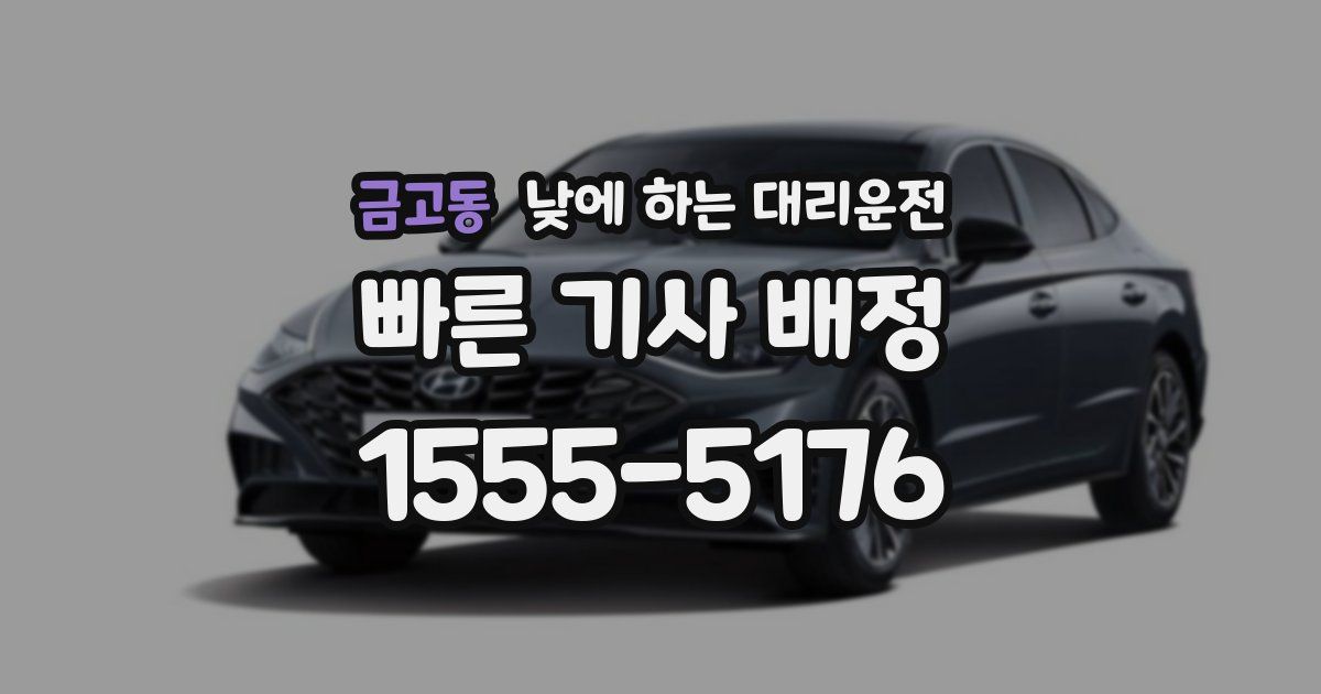 금고동 낮에 하는 대리운전
