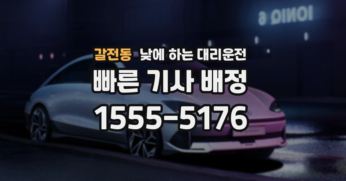갈전동 낮에 하는 대리운전