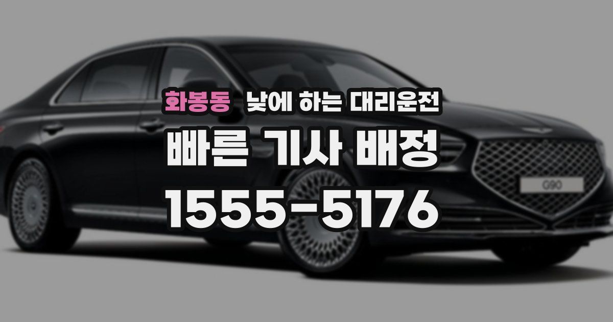 화봉동 낮에 하는 대리운전