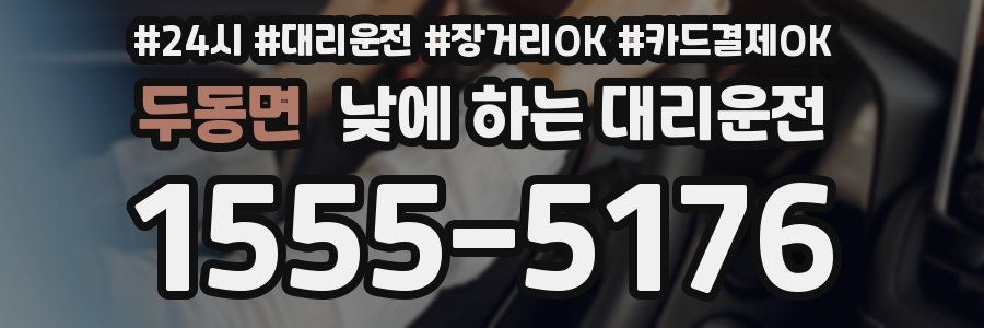 두동면 낮에 하는 대리운전