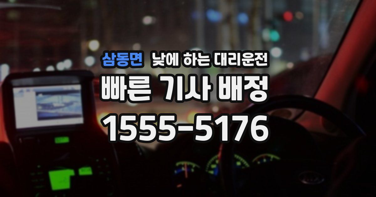삼동면 낮에 하는 대리운전