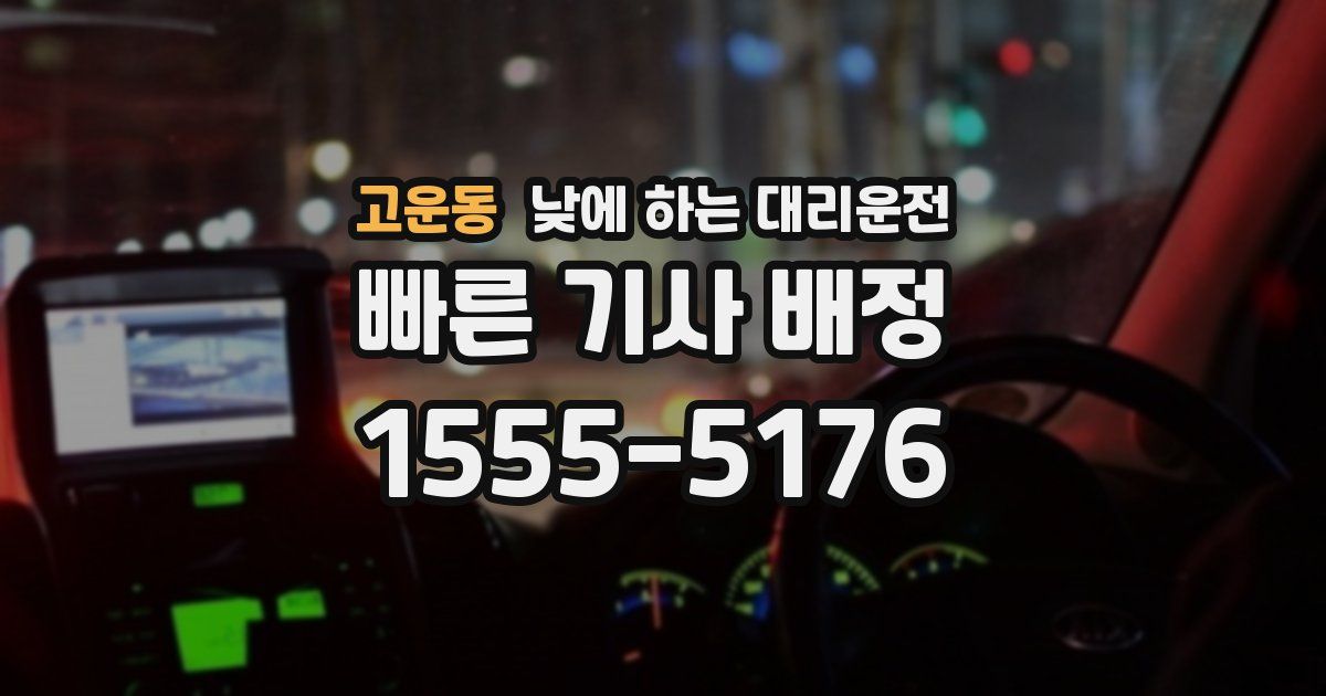 고운동 낮에 하는 대리운전