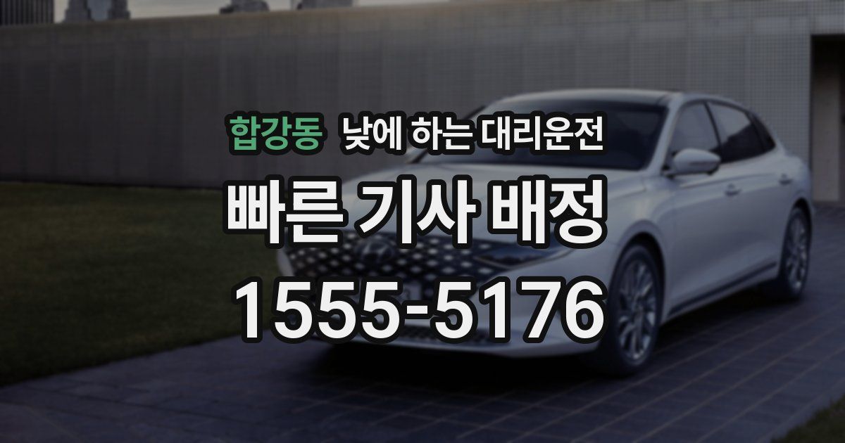 합강동 낮에 하는 대리운전