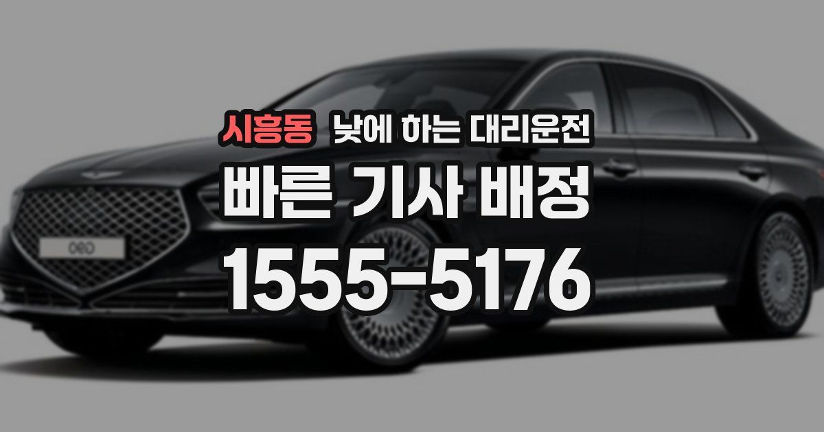 시흥동 낮에 하는 대리운전