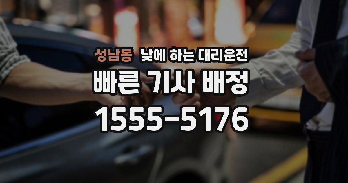 성남동 낮에 하는 대리운전