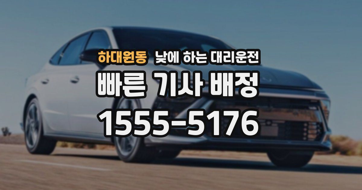 하대원동 낮에 하는 대리운전