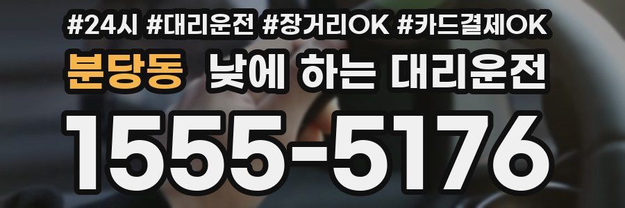 분당동 낮에 하는 대리운전