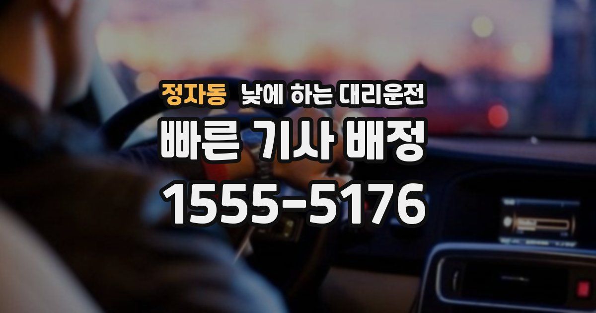 정자동 낮에 하는 대리운전