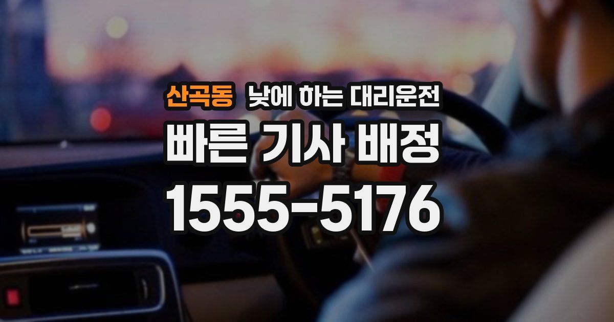 산곡동 낮에 하는 대리운전