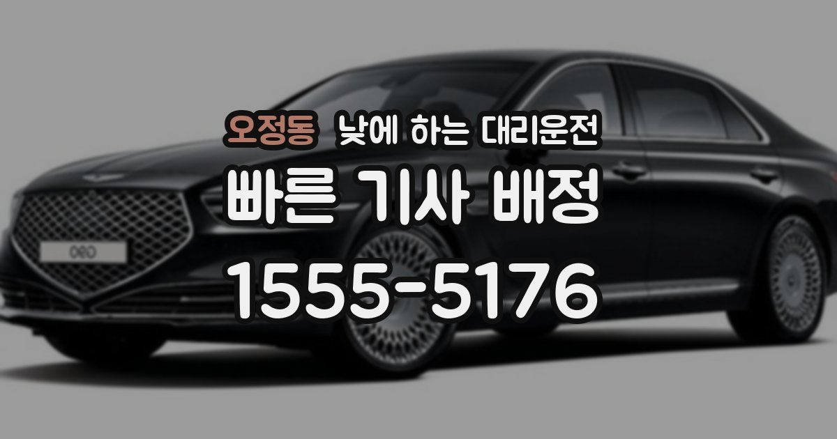 오정동 낮에 하는 대리운전
