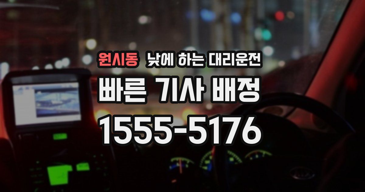 원시동 낮에 하는 대리운전