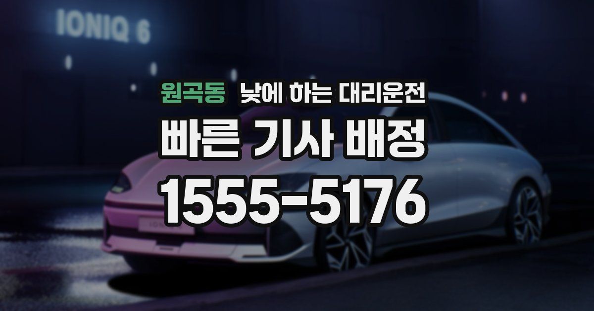 원곡동 낮에 하는 대리운전