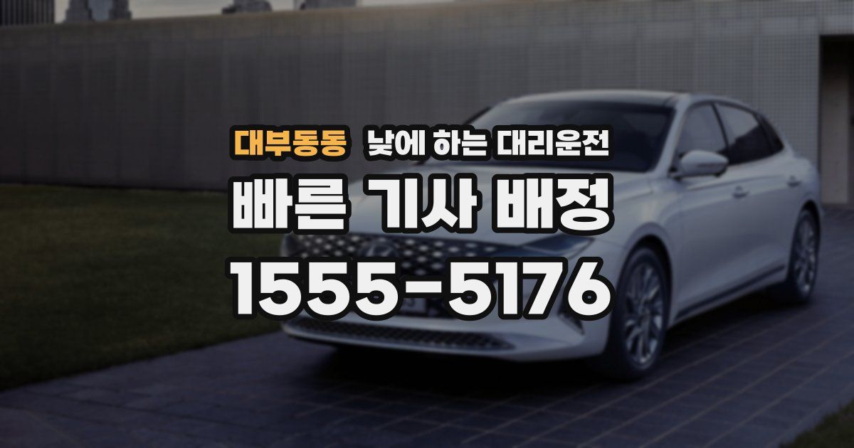 대부동동 낮에 하는 대리운전