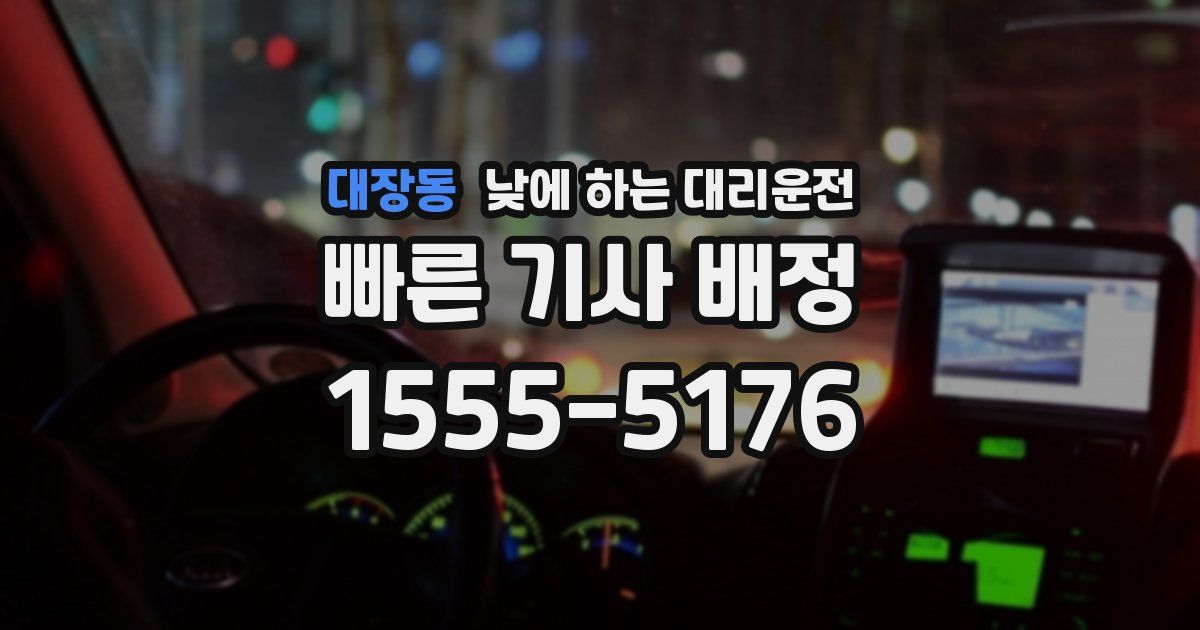 대장동 낮에 하는 대리운전