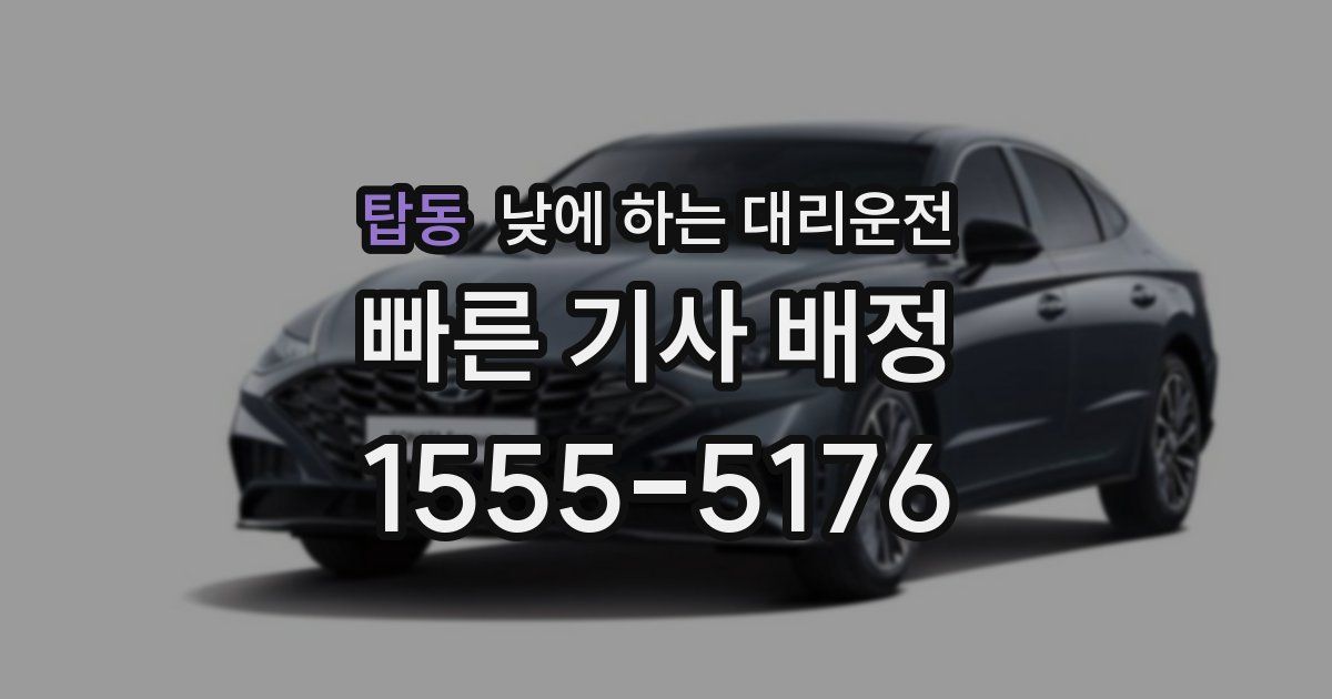 탑동 낮에 하는 대리운전