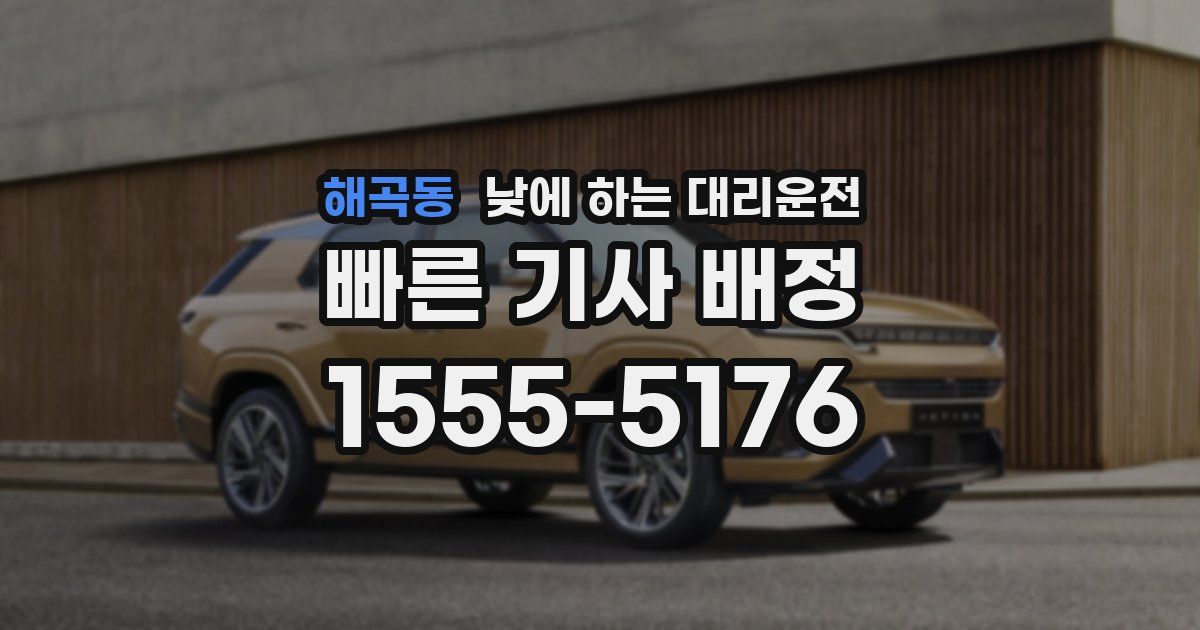 해곡동 낮에 하는 대리운전