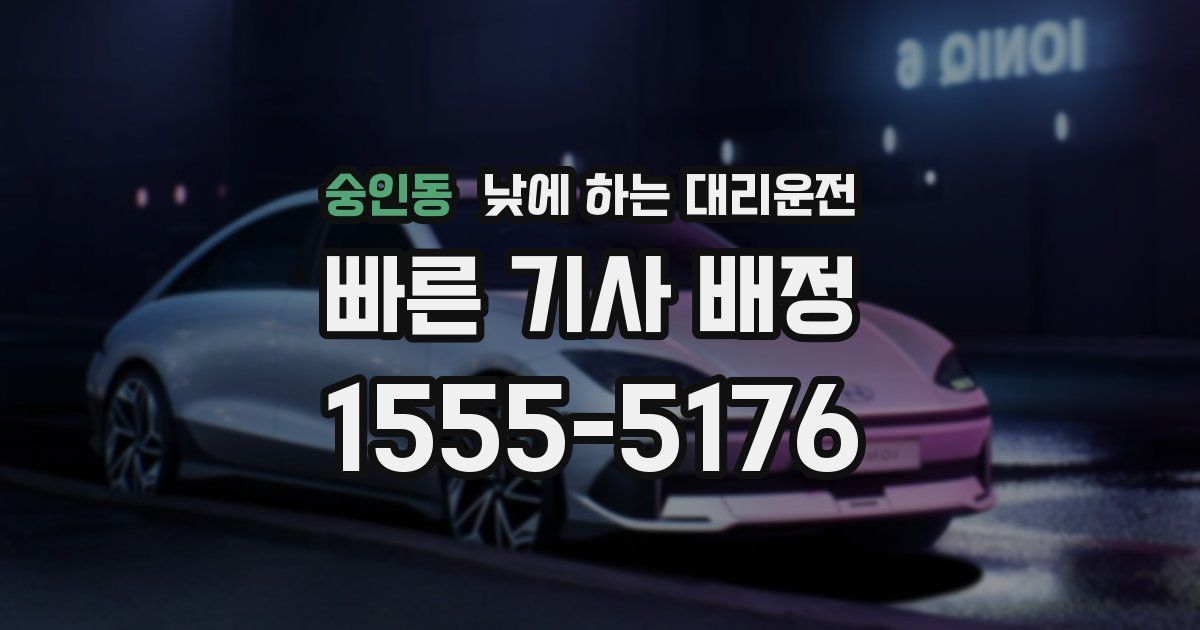 숭인동 낮에 하는 대리운전