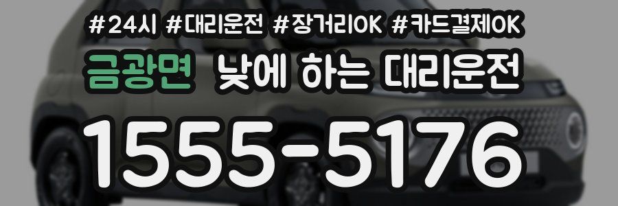 금광면 낮에 하는 대리운전