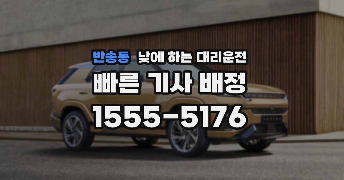 반송동 낮에 하는 대리운전