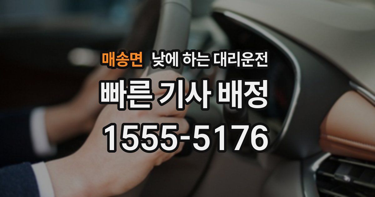 매송면 낮에 하는 대리운전