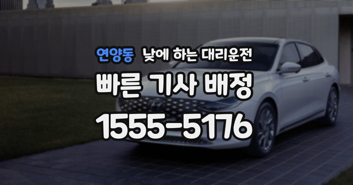 연양동 낮에 하는 대리운전