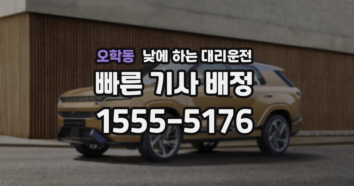 오학동 낮에 하는 대리운전